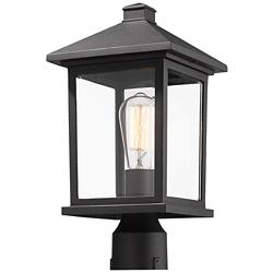 Z-Lite Portland 16" High Black Metal Outdoor Post Light