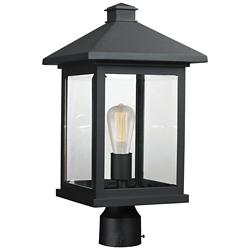 Z-Lite Portland 18 1/2" High Black Metal Outdoor Lantern Post Light