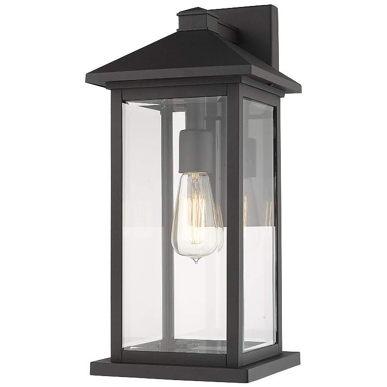 Image 1 Z-Lite Portland 18" High Black Metal Outdoor Wall Light
