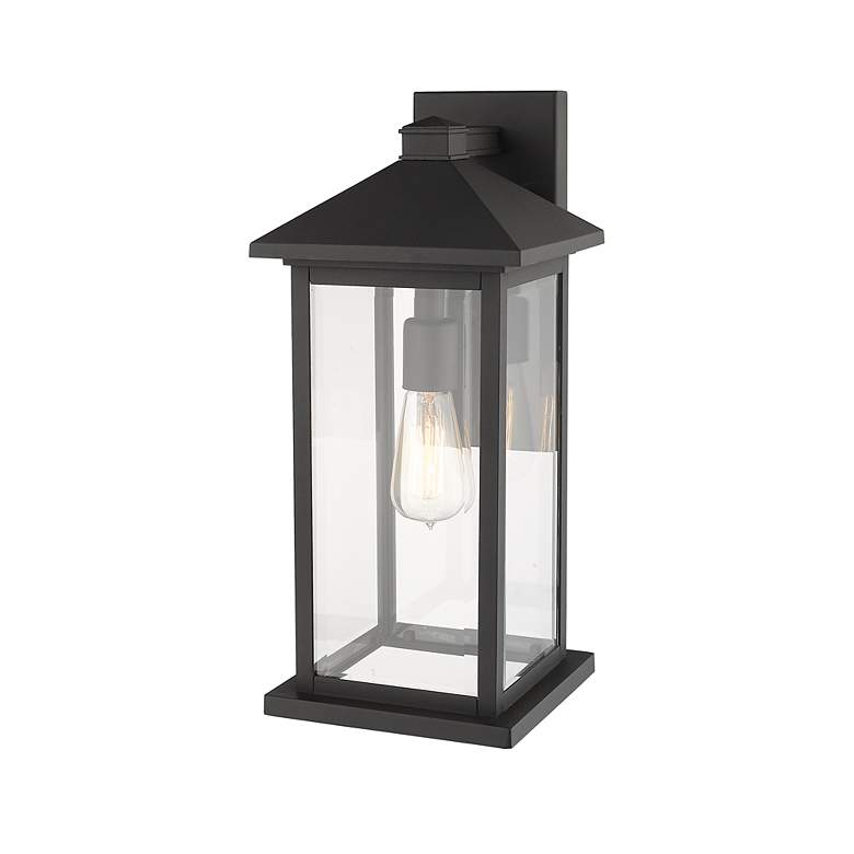 Image 3 Z-Lite Portland 18" High Black Metal Outdoor Wall Light more views