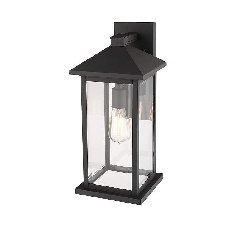 Image 4 Z-Lite Portland 18" High Black Metal Outdoor Wall Light more views