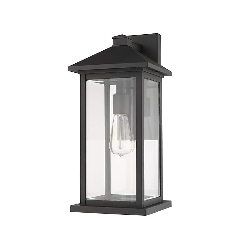 Image 6 Z-Lite Portland 18" High Black Metal Outdoor Wall Light more views