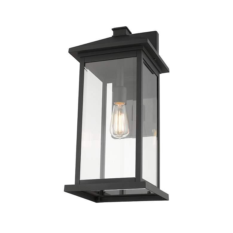 Image 5 Z-Lite Portland 22" High Black and Clear Glass Outdoor Wall Light more views