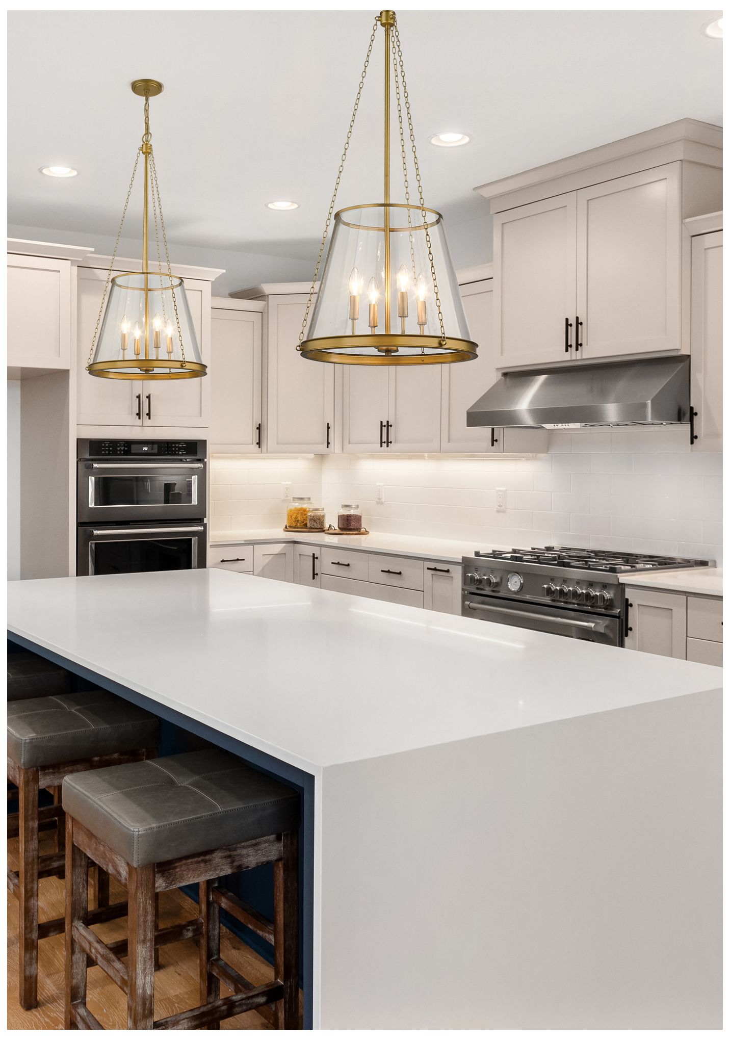 Thumbnail3 of Z-Lite Prescott 18" Wide Rubbed Brass Metal 4-Light Cone Pendant more views