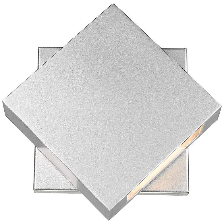Image 2 Z-Lite Quadrate 9 1/4" High Silver Modern LED Outdoor Wall Light