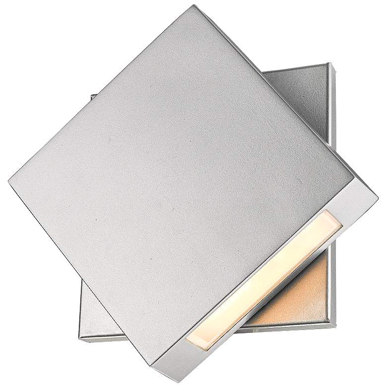 Image 5 Z-Lite Quadrate 9 1/4" High Silver Modern LED Outdoor Wall Light more views