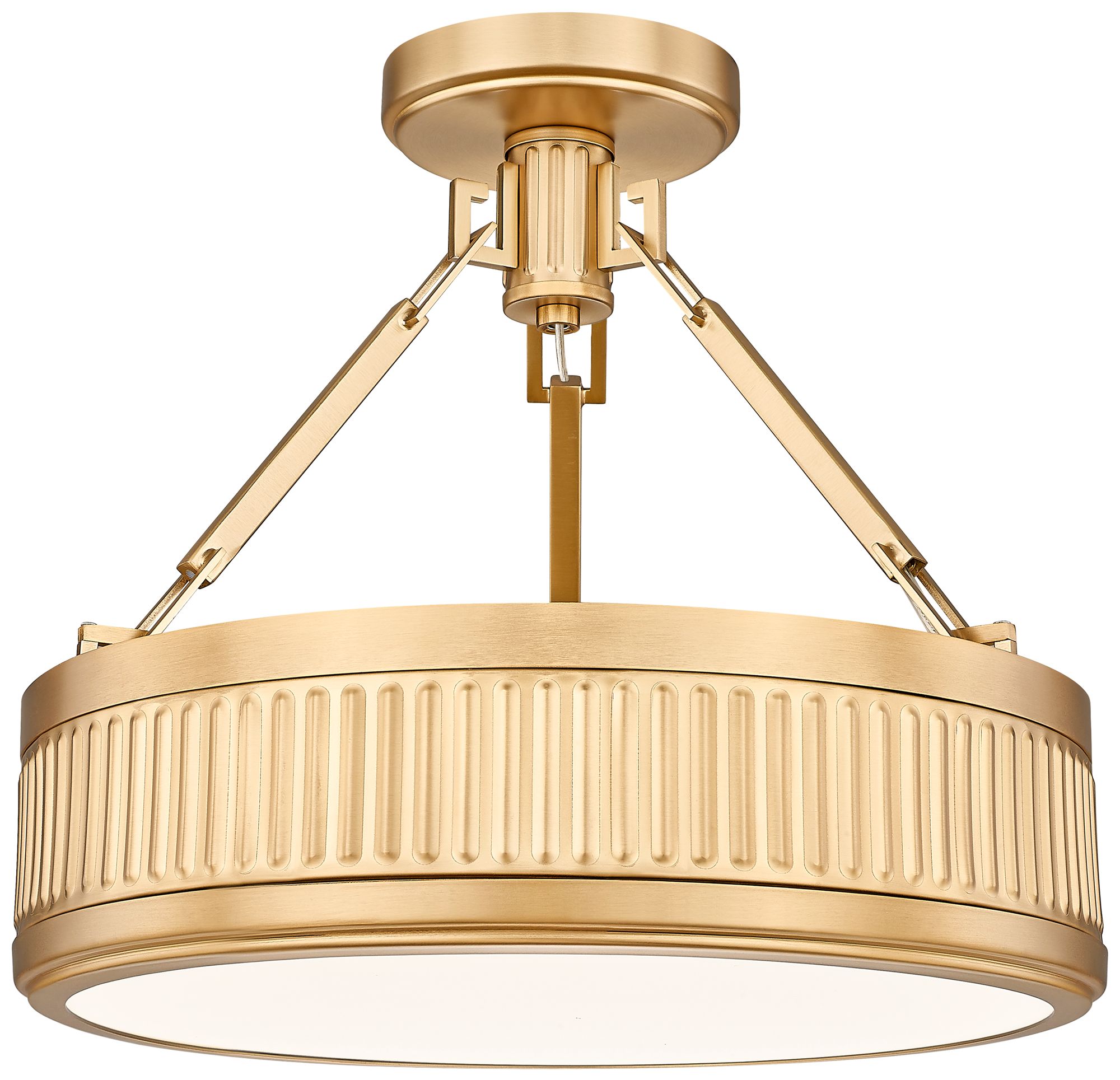 Z-Lite Quinn LED-Integrated 18 inch Modern Gold 1 Light Semi Flush Mount