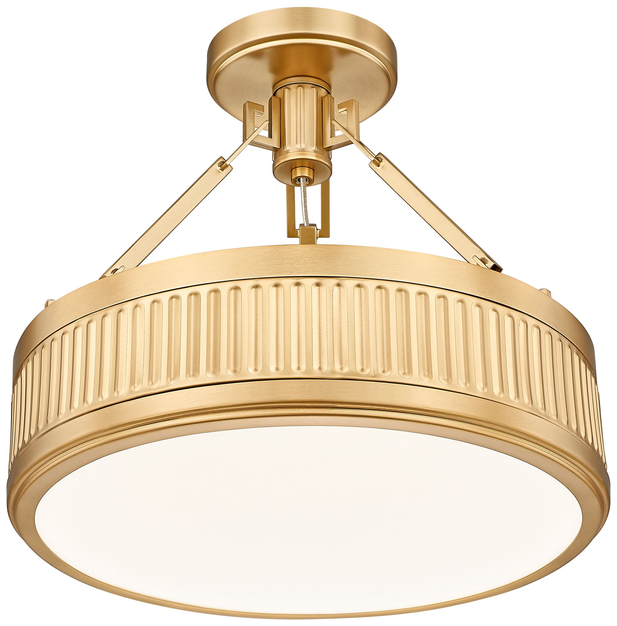 Image 4 Z-Lite Quinn LED-Integrated 18 inch Modern Gold 1 Light Semi Flush Mount more views