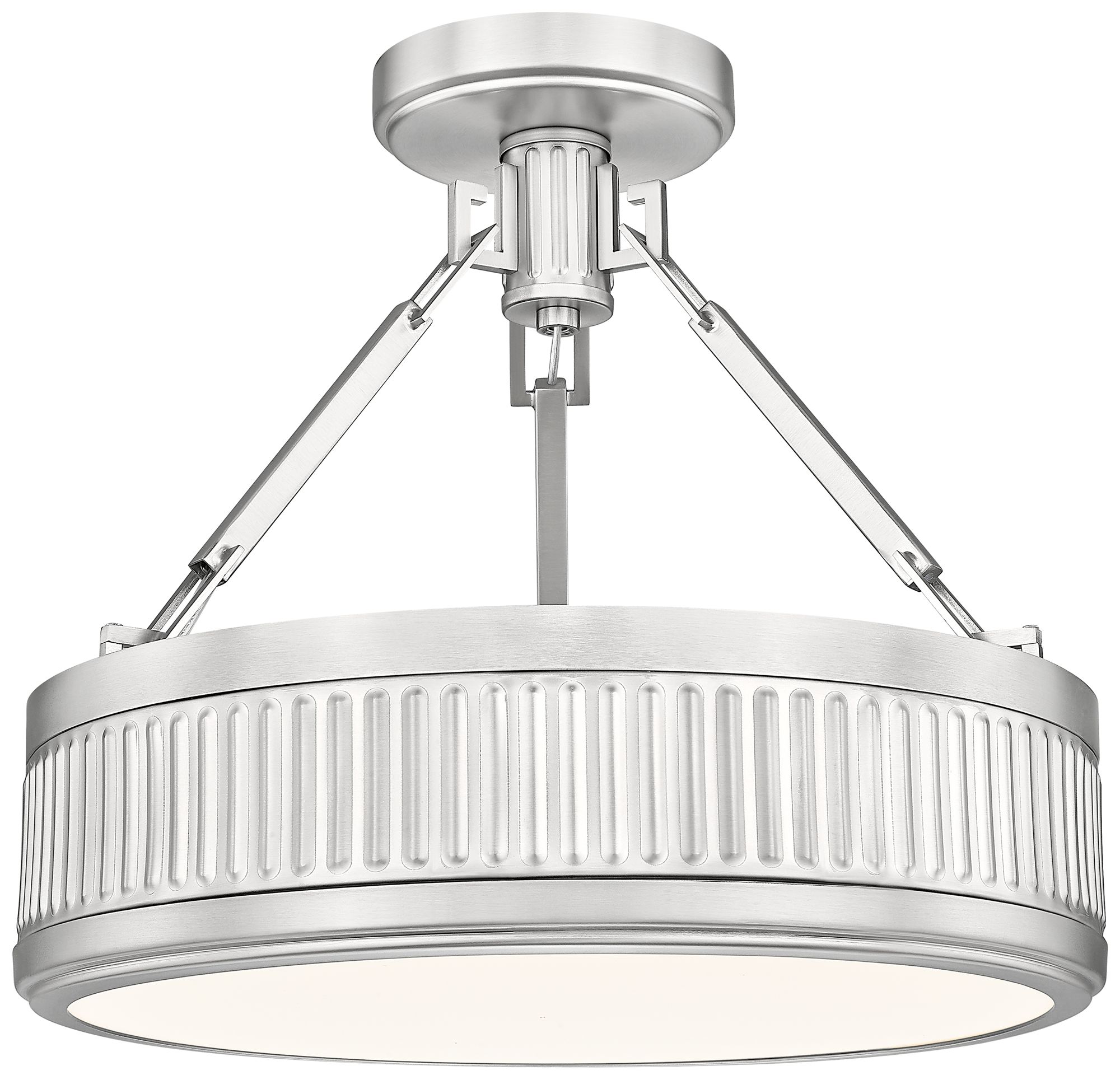 Z-Lite Quinn LED-Integrated 18 inch Satin Nickel 1 Light Semi Flush Mount