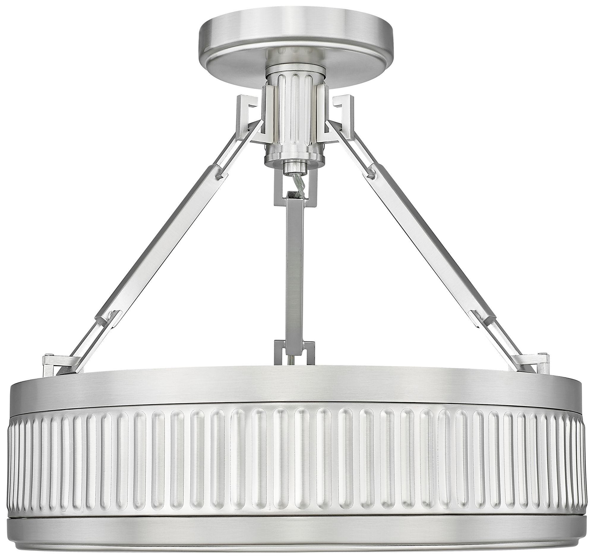 Image 3 Z-Lite Quinn LED-Integrated 18 inch Satin Nickel 1 Light Semi Flush Mount more views