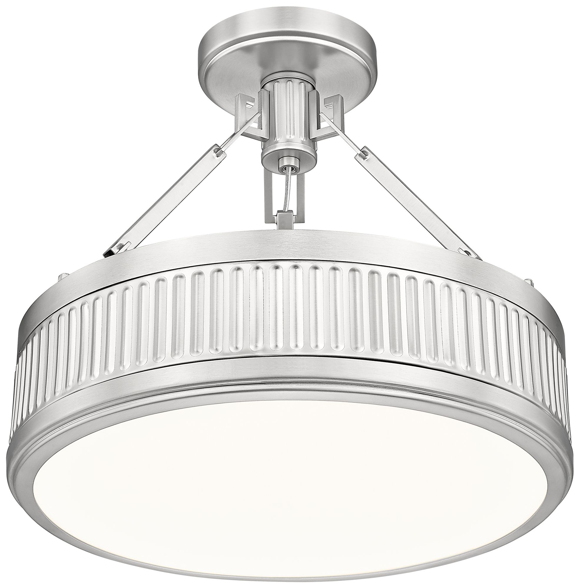 Image 4 Z-Lite Quinn LED-Integrated 18 inch Satin Nickel 1 Light Semi Flush Mount more views