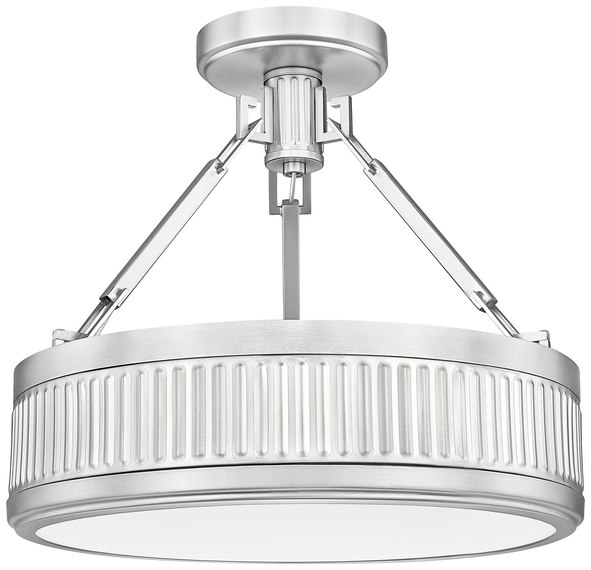 Image 6 Z-Lite Quinn LED-Integrated 18 inch Satin Nickel 1 Light Semi Flush Mount more views