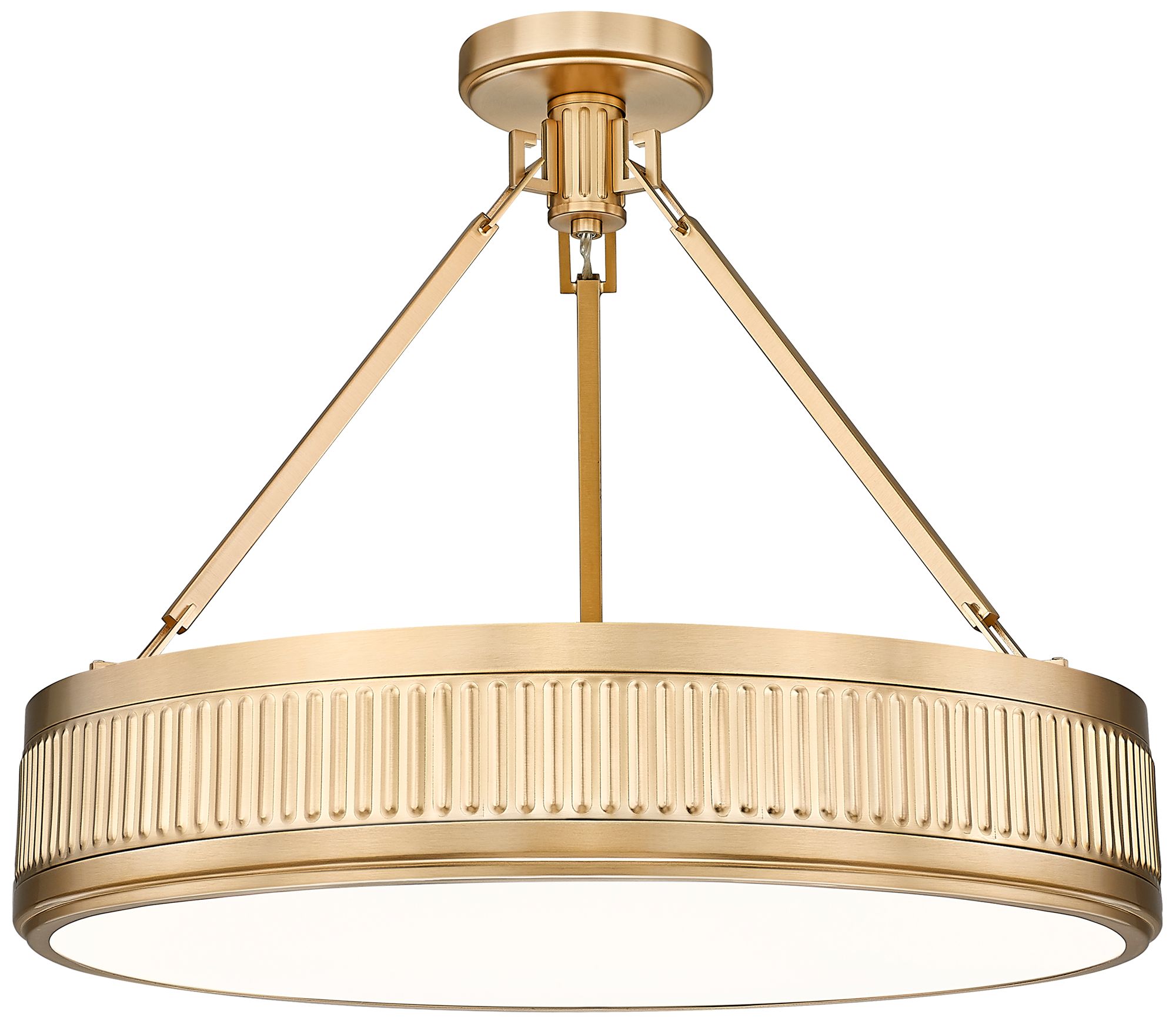 Z-Lite Quinn LED-Integrated 26 inch Modern Gold 3 Light Semi Flush Mount