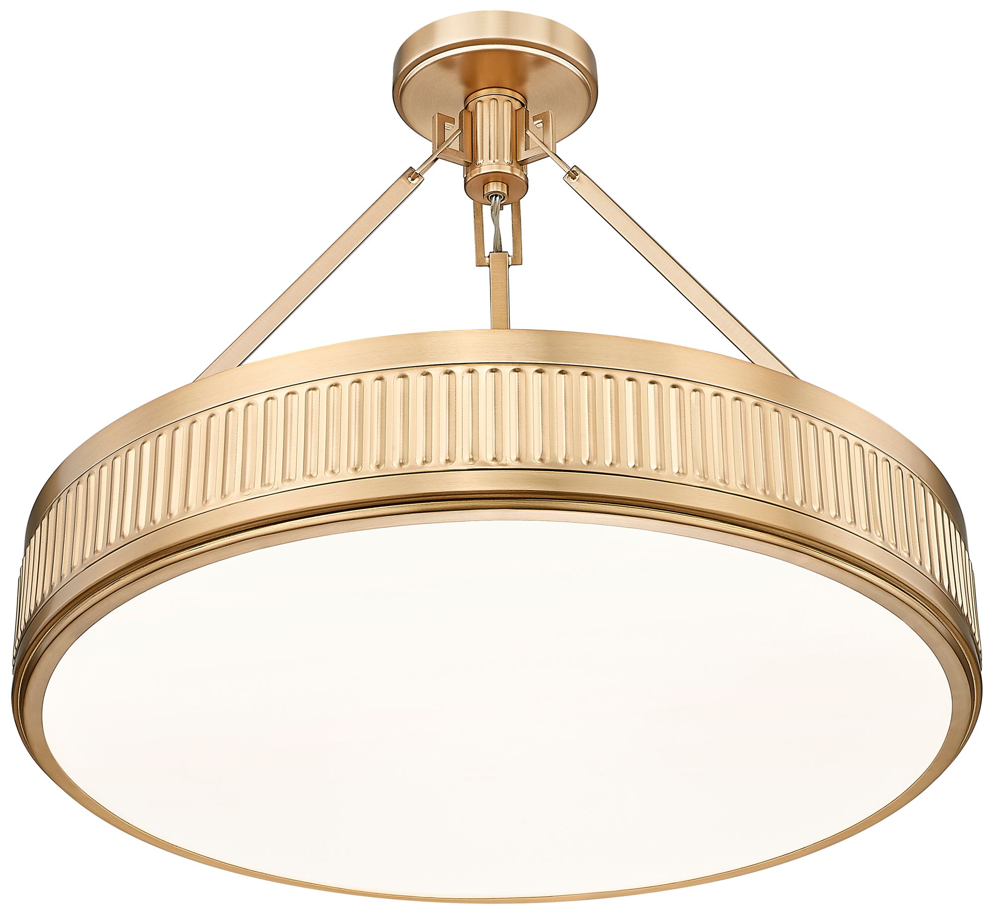 Image 4 Z-Lite Quinn LED-Integrated 26 inch Modern Gold 3 Light Semi Flush Mount more views