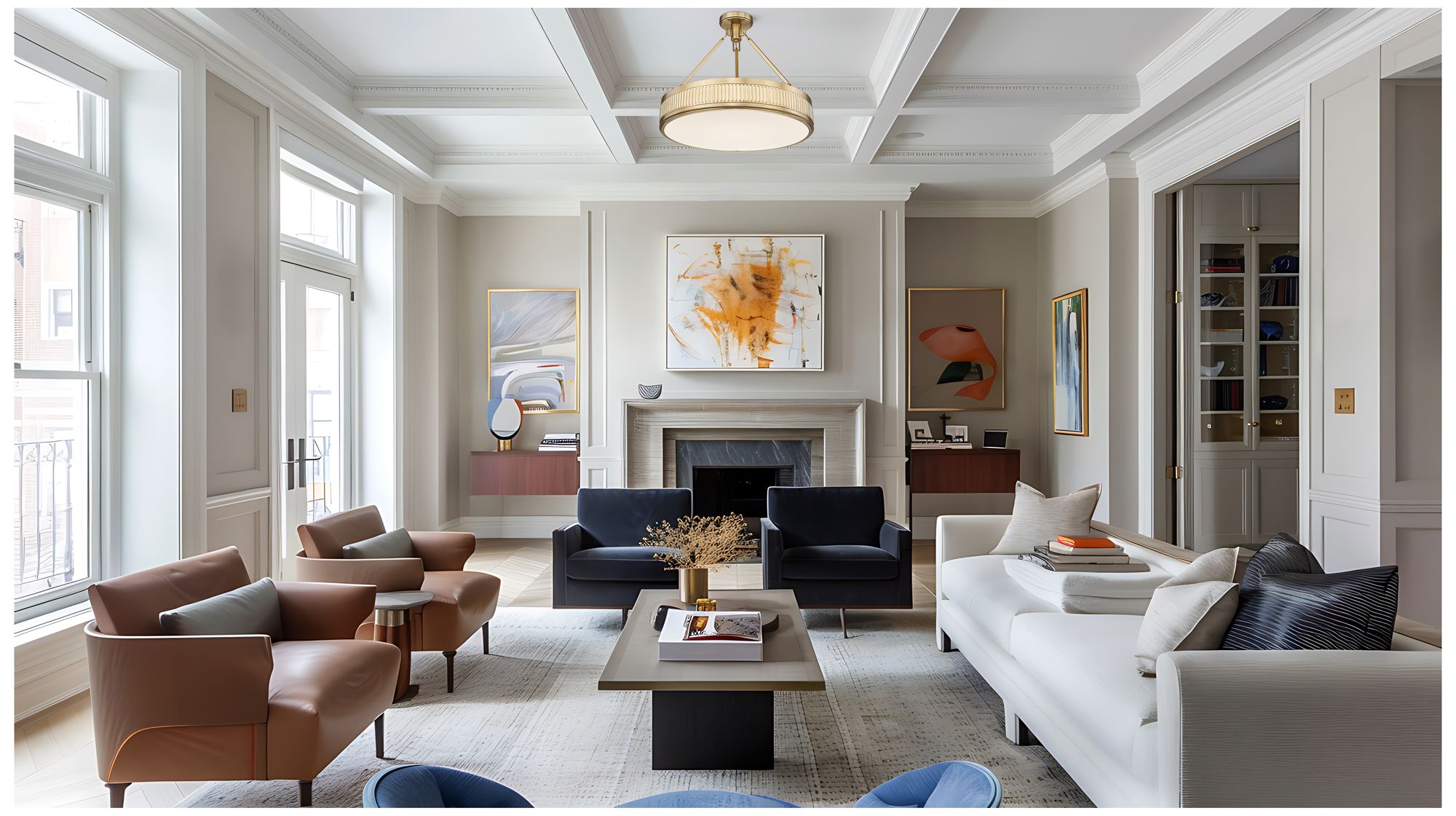 Image 7 Z-Lite Quinn LED-Integrated 26 inch Modern Gold 3 Light Semi Flush Mount more views