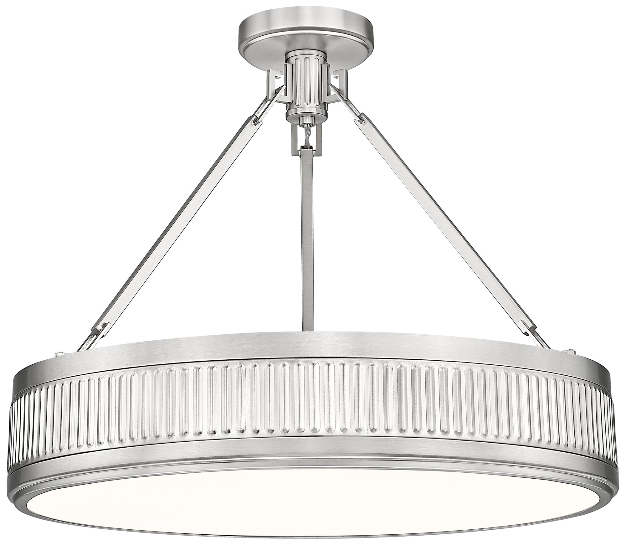 Z-Lite Quinn LED-Integrated 26 inch Satin Nickel 3 Light Semi Flush Mount