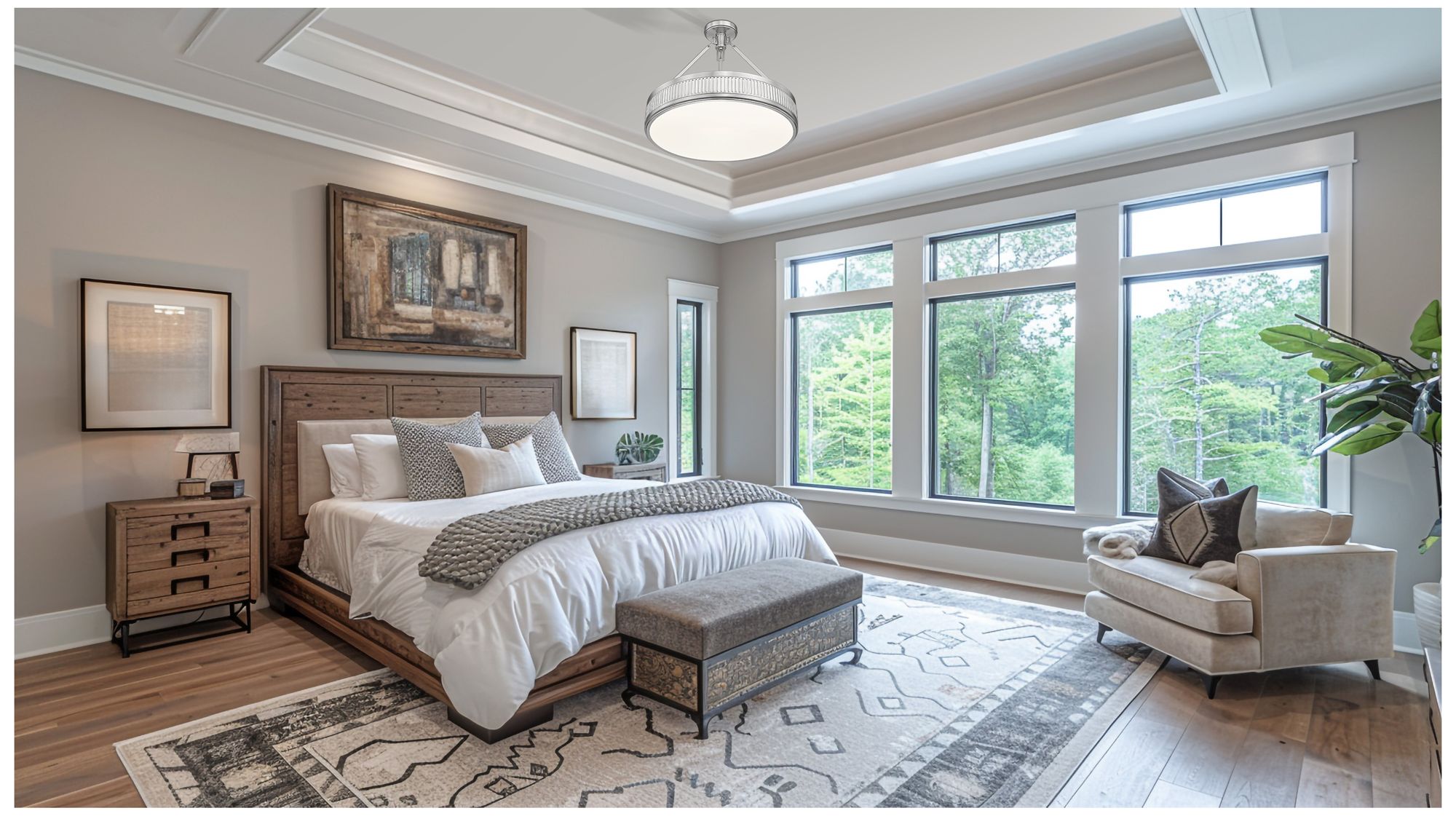 Image 6 Z-Lite Quinn LED-Integrated 26 inch Satin Nickel 3 Light Semi Flush Mount more views