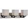 Z-Lite Quube 24" Wide 3-Light Chrome and Matte Opal Vanity Bath Light