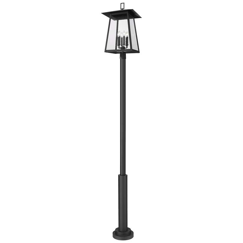 Image 1 Z-Lite Rainer 126" High Black Outdoor Post Light with Base