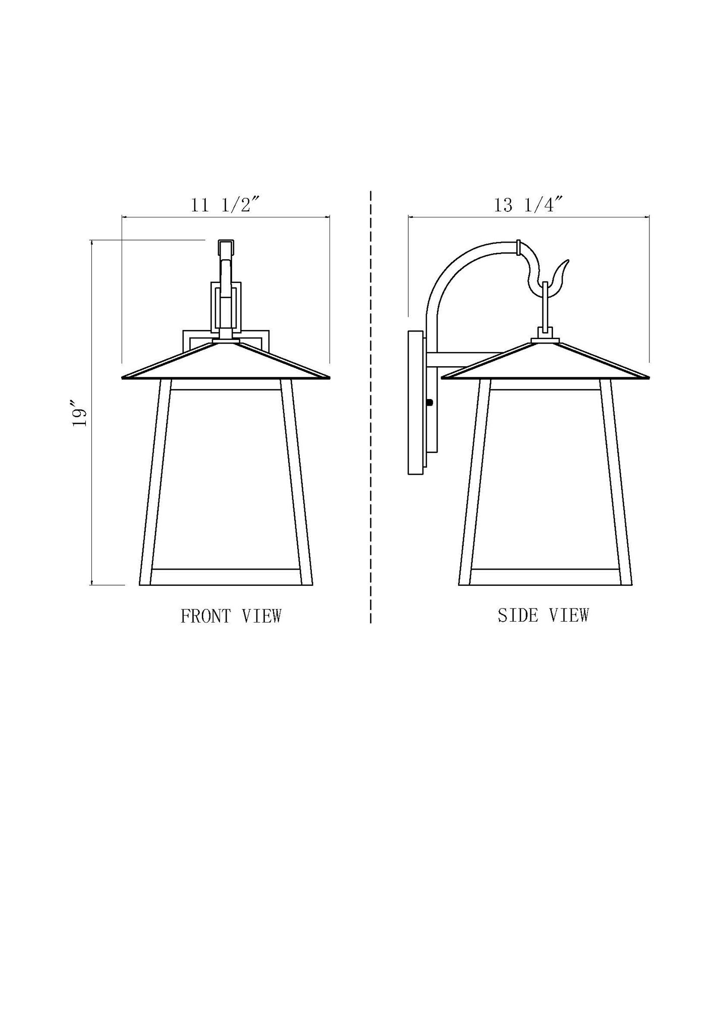 Z-Lite Rainer 19" High Black 3-Light Outdoor Wall Light