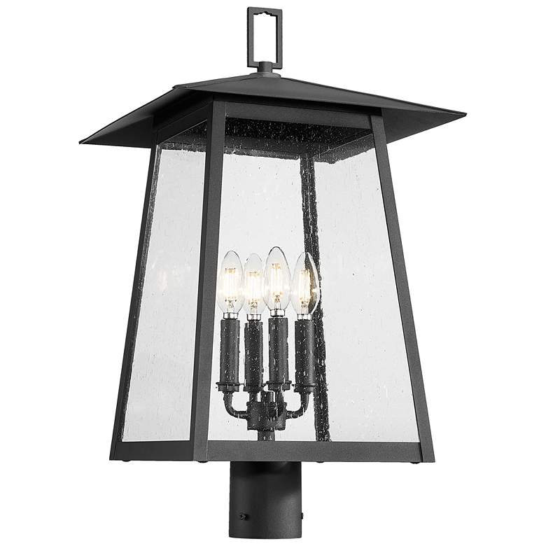 Image 1 Z-Lite Rainer 24 1/4" High Black 4-Light Outdoor Post Light