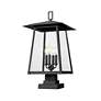 4_Z-Lite Rainer 25 1/4" High Black 4-Light Outdoor Pier Light more views