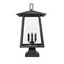5_Z-Lite Rainer 25 1/4" High Black 4-Light Outdoor Pier Light more views