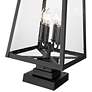 6_Z-Lite Rainer 25 1/4" High Black 4-Light Outdoor Pier Light more views
