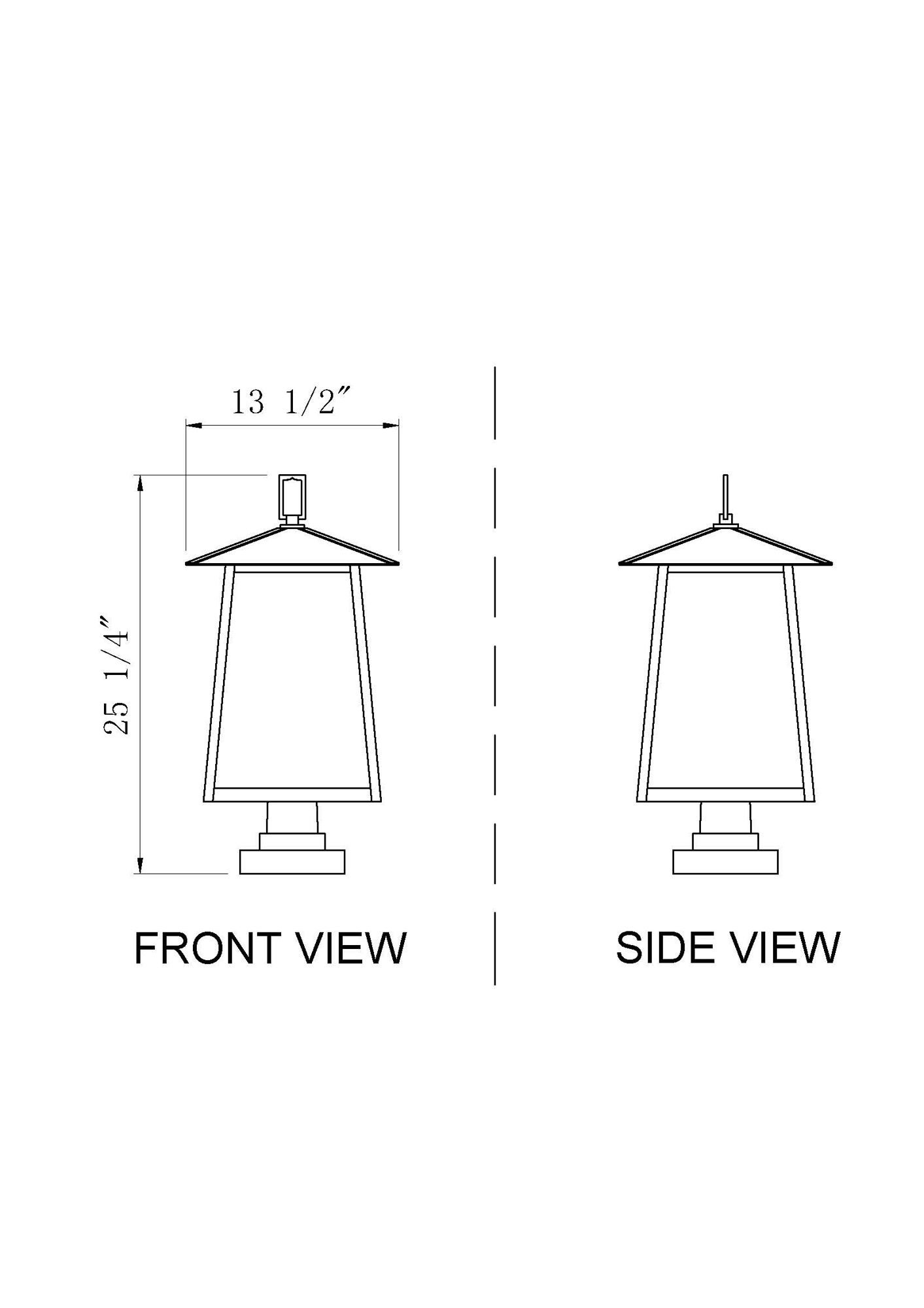 Z-Lite Rainer 25 1/4" High Black 4-Light Outdoor Pier Light