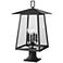 Z-Lite Rainer 26 1/4" High Black 4-Light Outdoor Pier Light