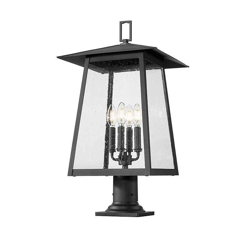 Image 4 Z-Lite Rainer 26 1/4" High Black 4-Light Outdoor Pier Light more views