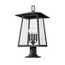 4_Z-Lite Rainer 26 1/4" High Black 4-Light Outdoor Pier Light more views