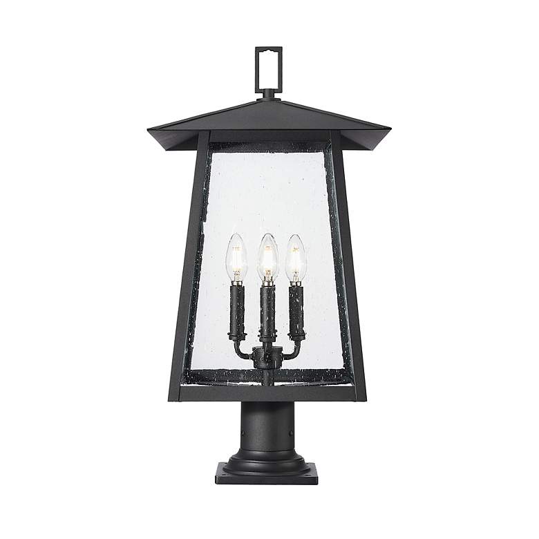 Image 5 Z-Lite Rainer 26 1/4" High Black 4-Light Outdoor Pier Light more views