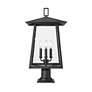 5_Z-Lite Rainer 26 1/4" High Black 4-Light Outdoor Pier Light more views