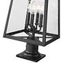 6_Z-Lite Rainer 26 1/4" High Black 4-Light Outdoor Pier Light more views