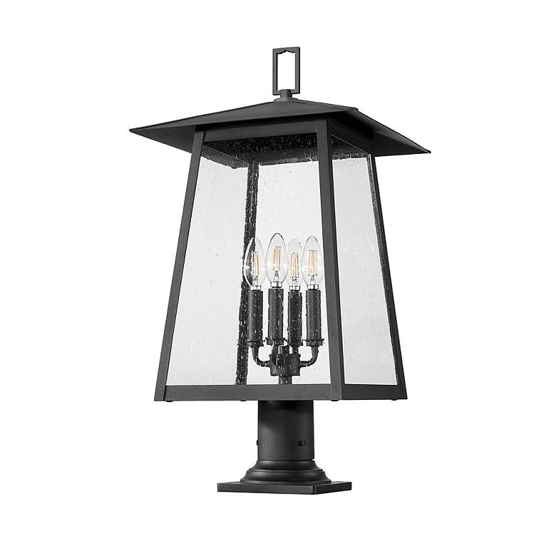 Image 7 Z-Lite Rainer 26 1/4" High Black 4-Light Outdoor Pier Light more views