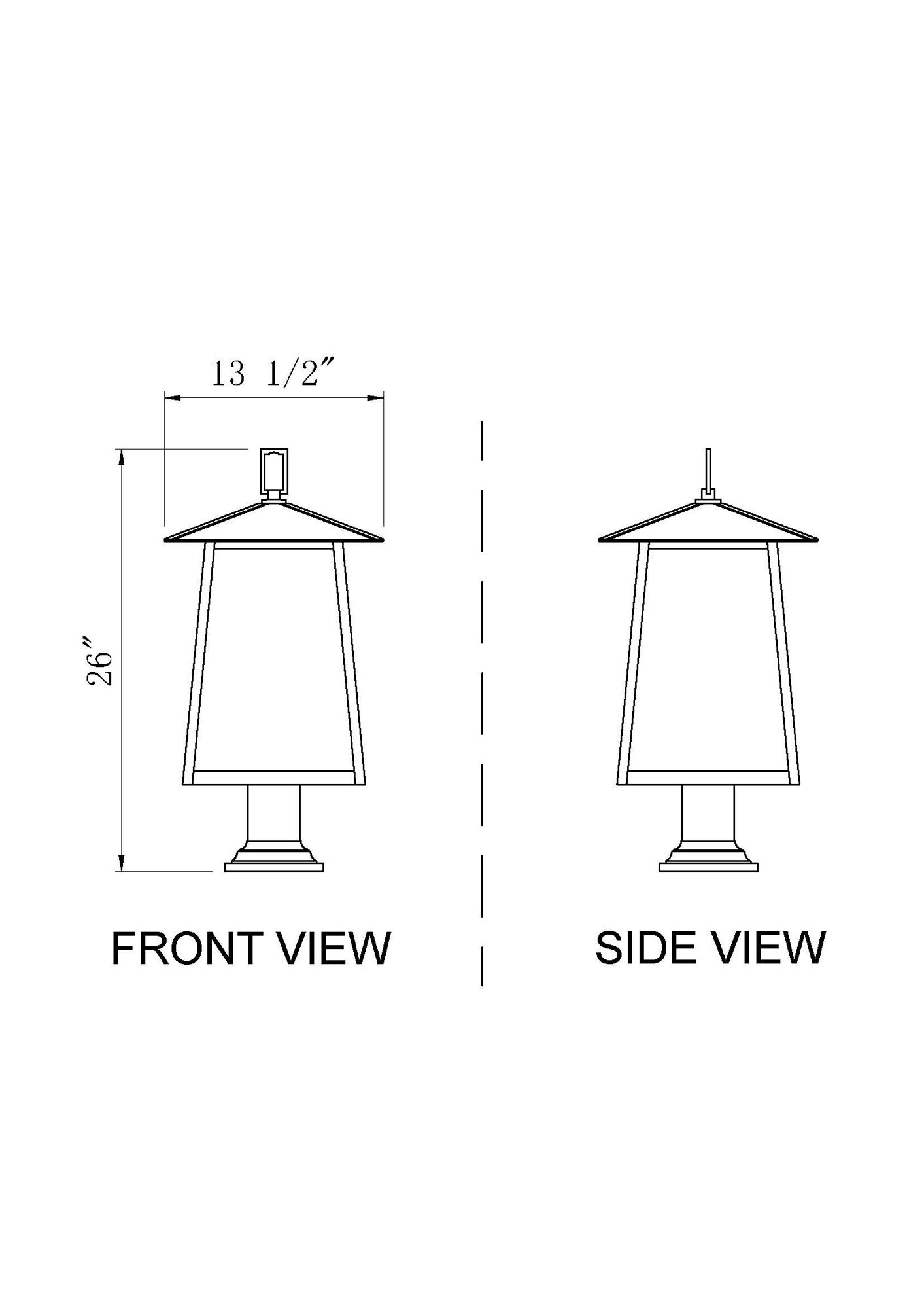 Z-Lite Rainer 26 1/4" High Black 4-Light Outdoor Pier Light