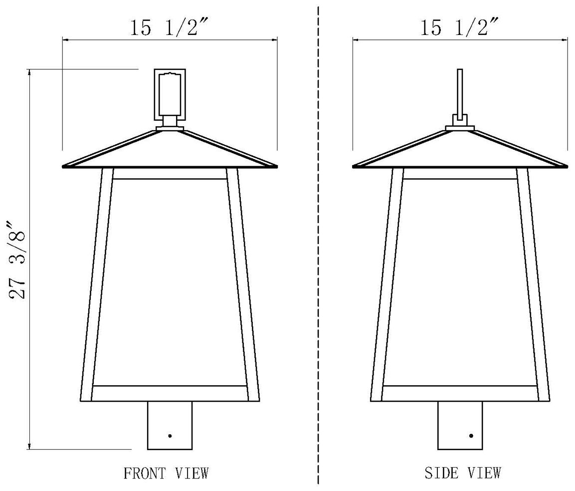 Z-Lite Rainer 27 1/2" High Black 5-Light Outdoor Post Light