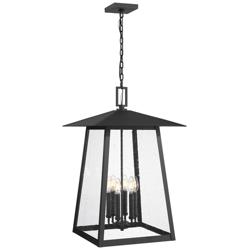 Z-Lite Rainer 28" High Black 6-Light Outdoor Hanging Light