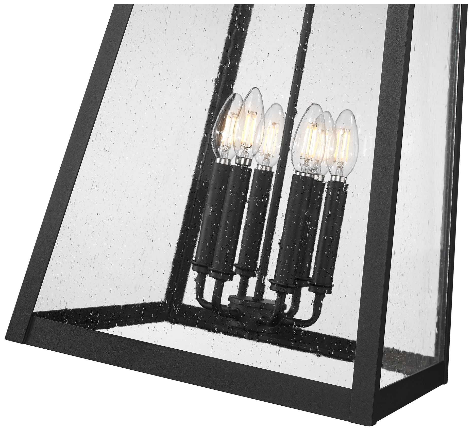 Image 3 Z-Lite Rainer 28" High Black 6-Light Outdoor Hanging Light more views