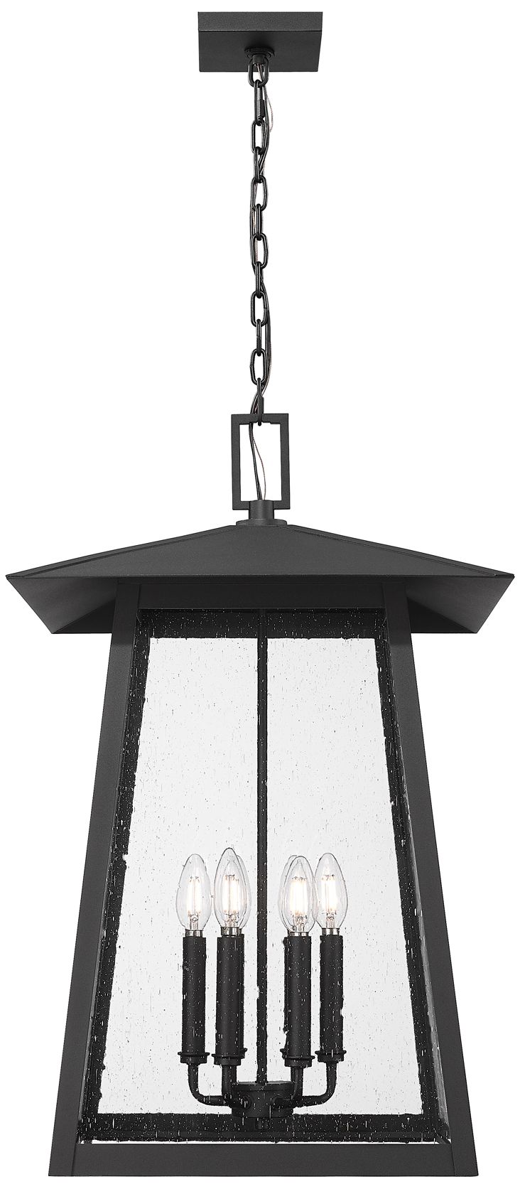 Image 5 Z-Lite Rainer 28" High Black 6-Light Outdoor Hanging Light more views