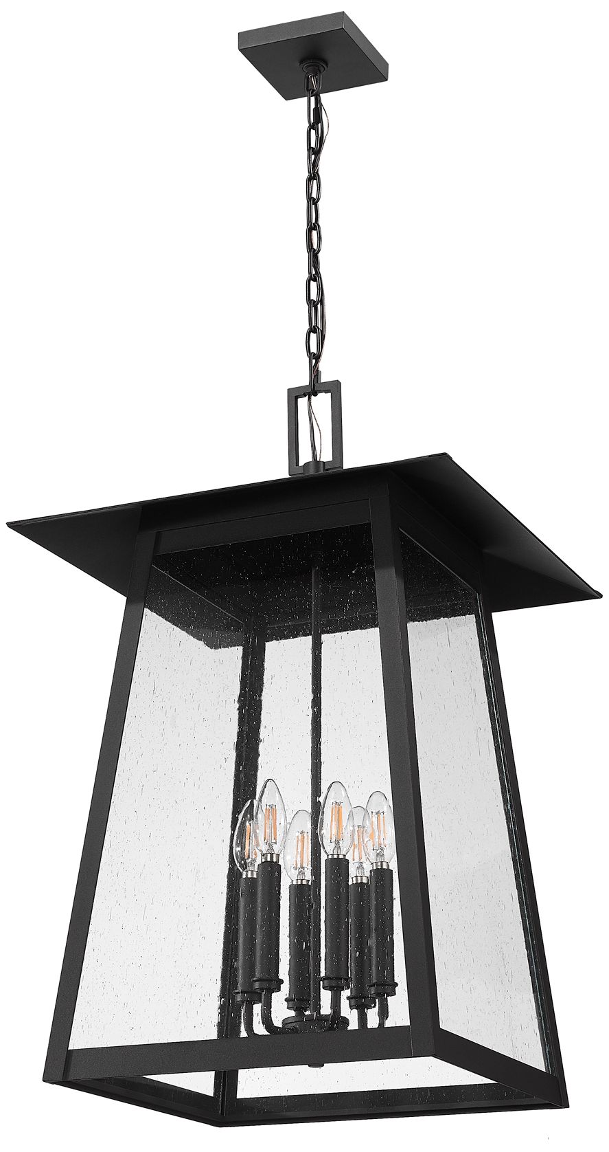 Image 6 Z-Lite Rainer 28" High Black 6-Light Outdoor Hanging Light more views