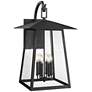 1_Z-Lite Rainer 31" High Black 6-Light Outdoor Wall Light