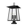 4_Z-Lite Rainer 32 1/2" High Black 6-Light Outdoor Pier Light more views