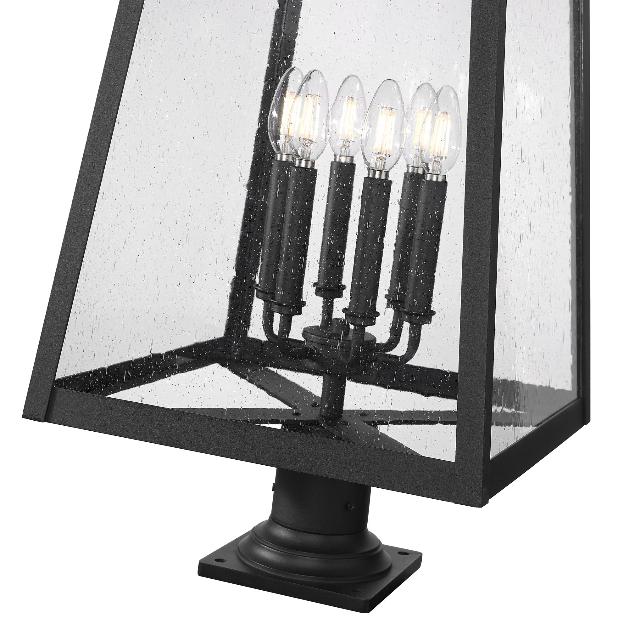 Image 6 Z-Lite Rainer 33 1/2" High Black 6-Light Outdoor Pier Light more views