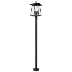 Z-Lite Rainer 98" High Black Outdoor Post Light with Base