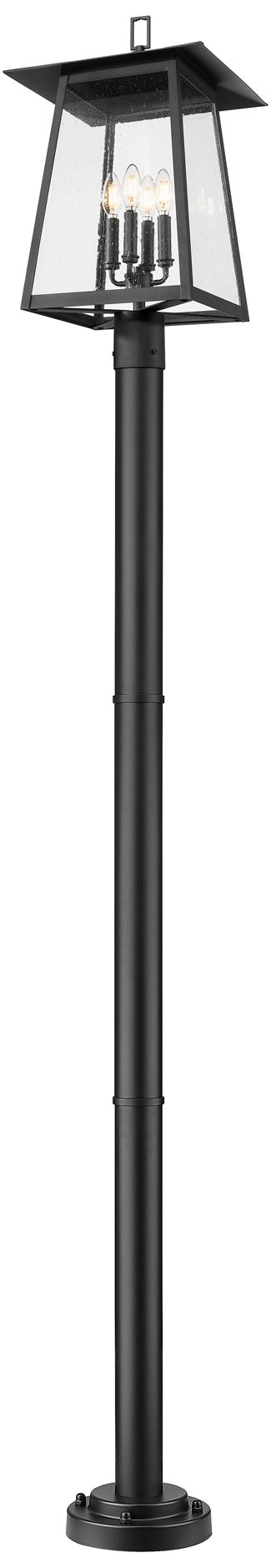 Image 4 Z-Lite Rainer 98" High Black Outdoor Post Light with Base more views