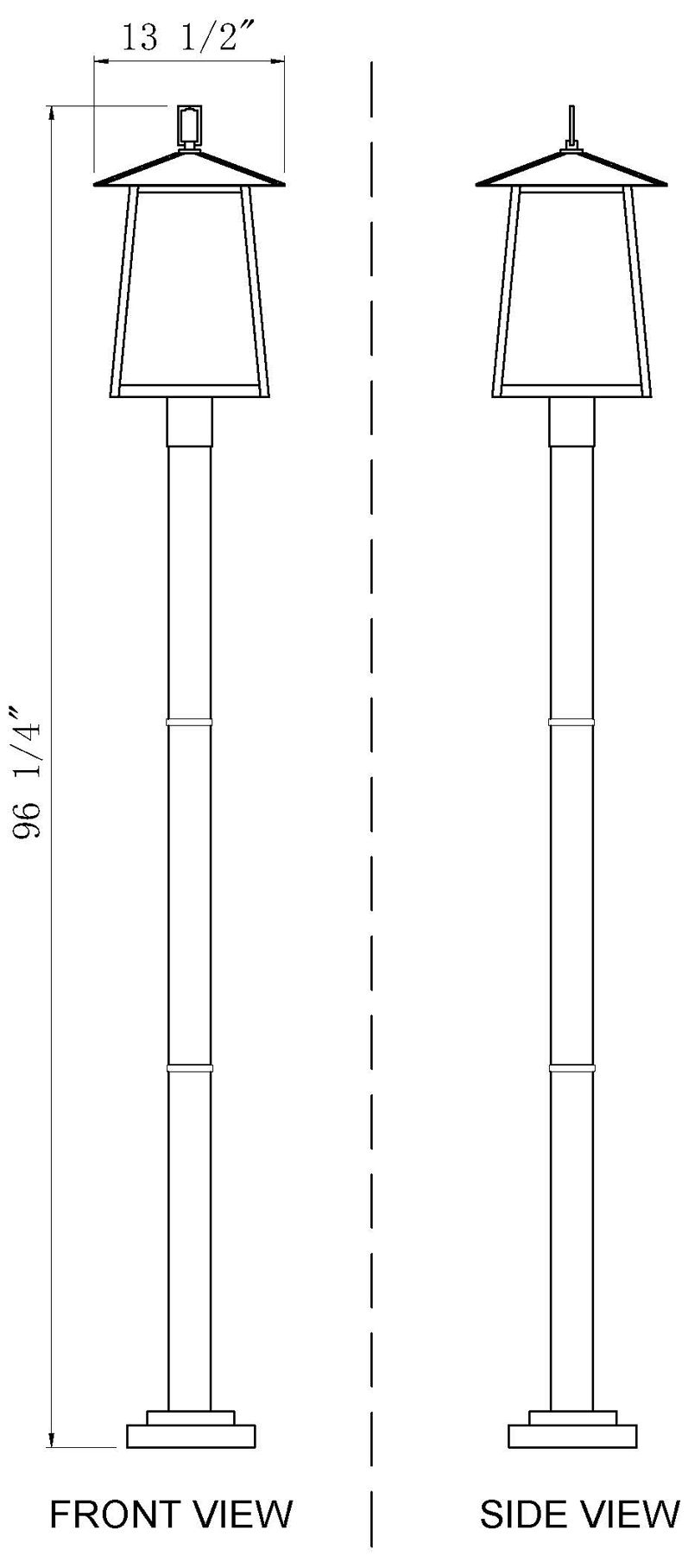 Z-Lite Rainer 98" High Black Outdoor Post Light with Base