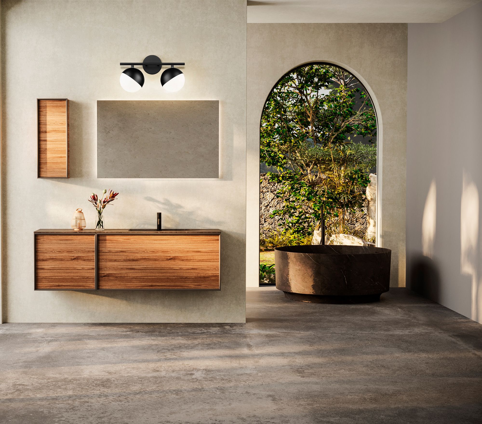 Image 3 Z-Lite Realm Sphere 16" Wide Matte Black 2-Light Bath Light more views