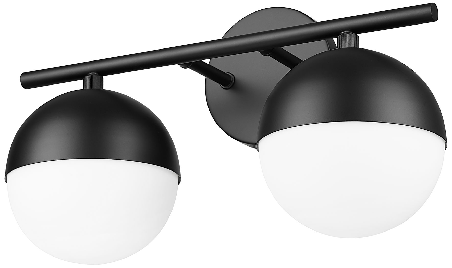 Z-Lite Realm Sphere 16" Wide Matte Black 2-Light Bath Light
